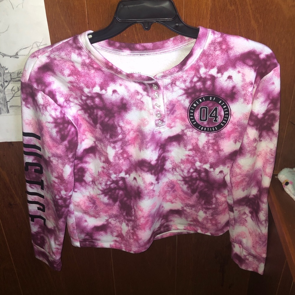Justice active hood less sweatshirt